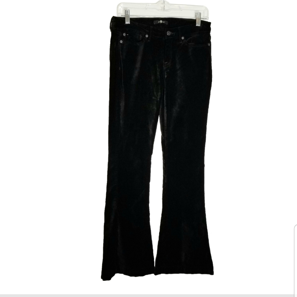Women's Black Velvet Flared Jeans